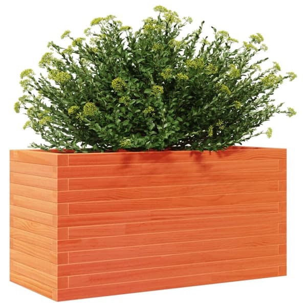 vidaXL plantekasse 90x40x45,5 cm massivt fyrretræ gyldenbrun