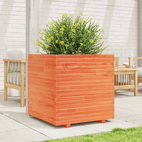 vidaXL plantekasse 70x70x72 cm massivt fyrretræ gyldenbrun
