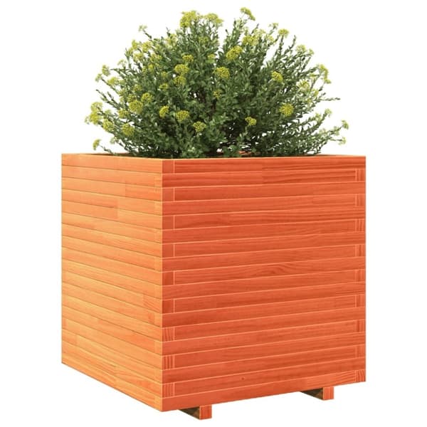 vidaXL plantekasse 70x70x72 cm massivt fyrretræ gyldenbrun