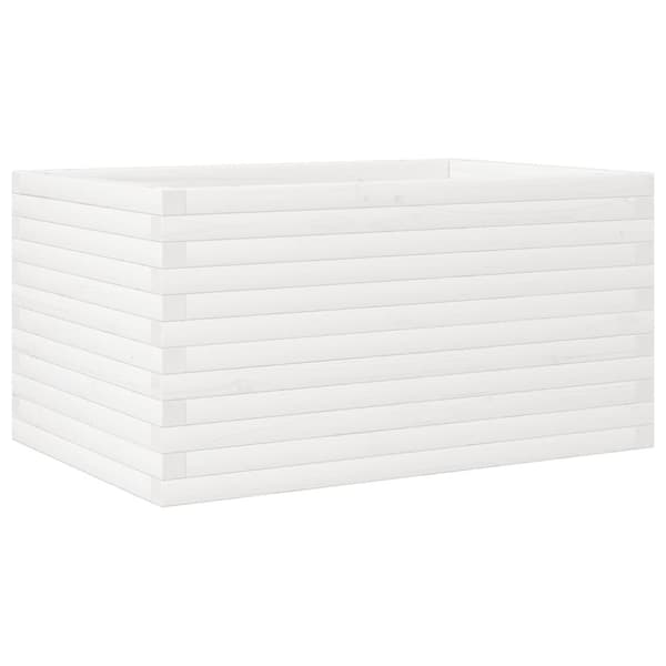 vidaXL Plantekasse hvit 90x60x46 cm heltre furu
