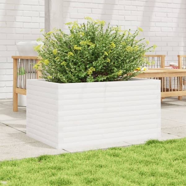 vidaXL Plantekasse hvit 90x60x46 cm heltre furu