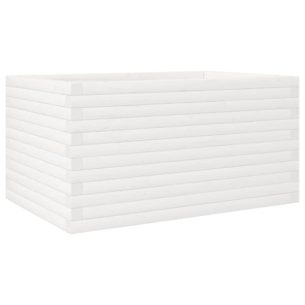 vidaXL Plantekasse hvit 90x60x46 cm heltre furu