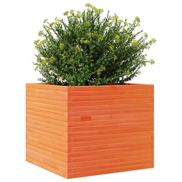 vidaXL plantekasse 80x80x68,5 cm massivt fyrretræ gyldenbrun