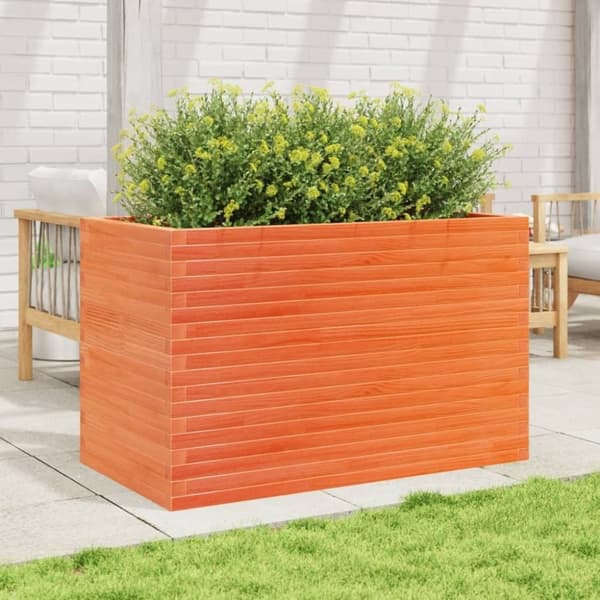 vidaXL Plantekasse voksbrun 110x60x68,5 cm heltre furu