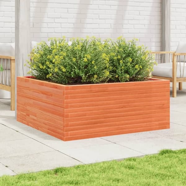 vidaXL Odlingslåda vaxbrun 110x110x46 cm massiv furu
