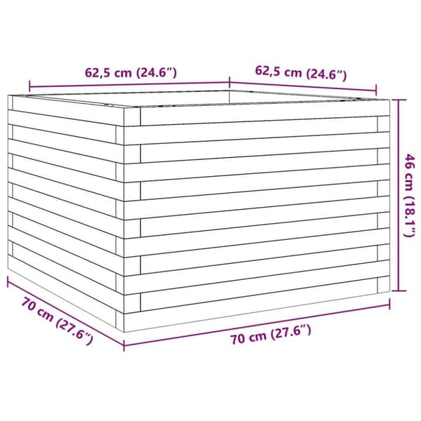 vidaXL Plantekasse 70x70x46 cm heltre douglasgran