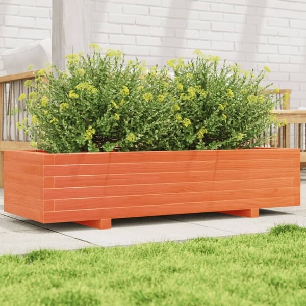 vidaXL Odlingslåda vaxbrun 110x40x26,5 cm massiv furu