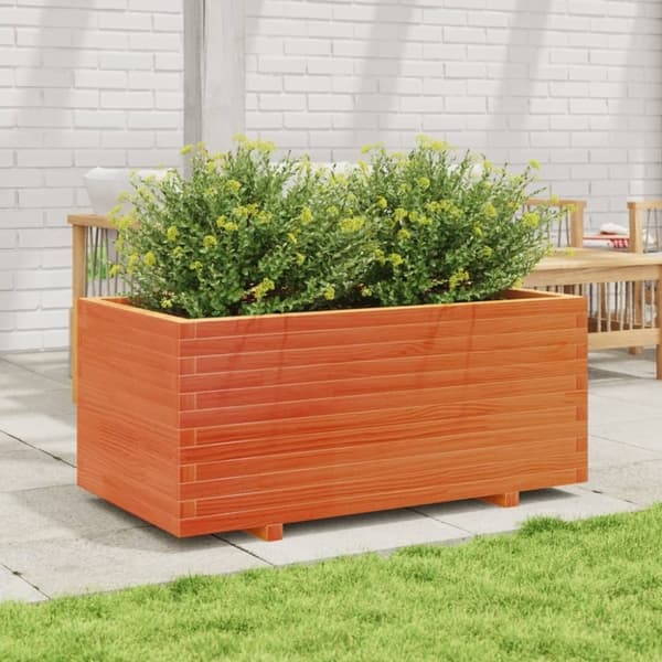 vidaXL Plantekasse voksbrun 110x60x49,5 cm heltre furu