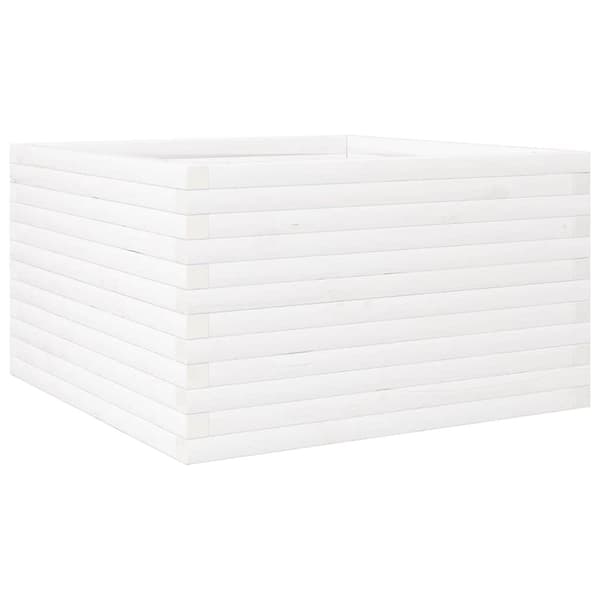 vidaXL Plantekasse hvit 80x80x46 cm heltre furu