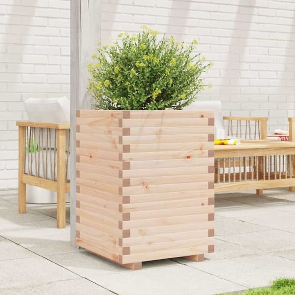 vidaXL Hageplantekasse 50x50x72 cm heltre furu