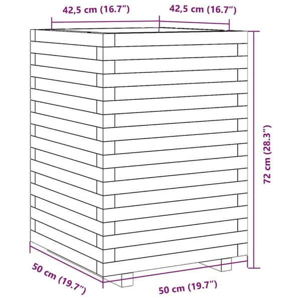 vidaXL Hageplantekasse 50x50x72 cm heltre furu