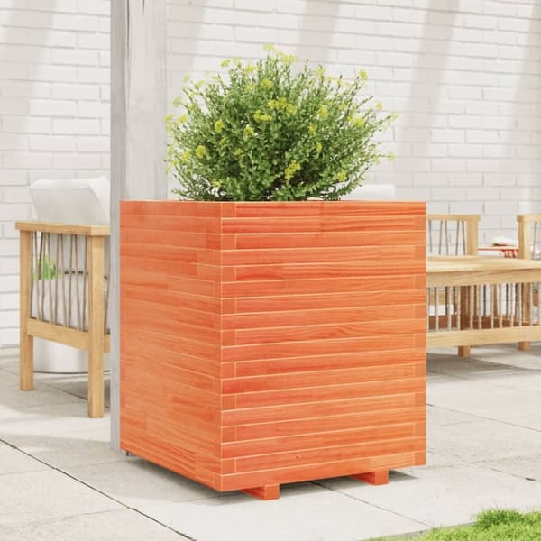 vidaXL Plantekasse voksbrun 60x60x72 cm heltre furu