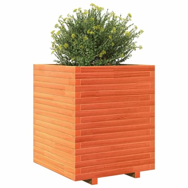 vidaXL Plantekasse voksbrun 60x60x72 cm heltre furu