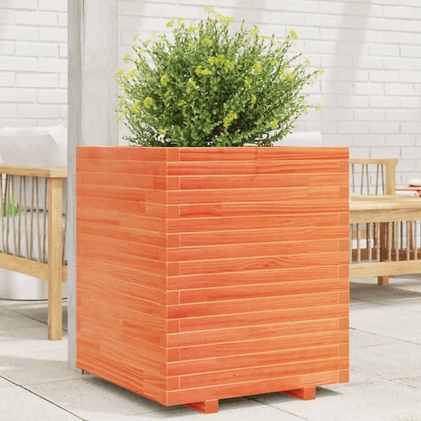 vidaXL Plantekasse voksbrun 60x60x72 cm heltre furu