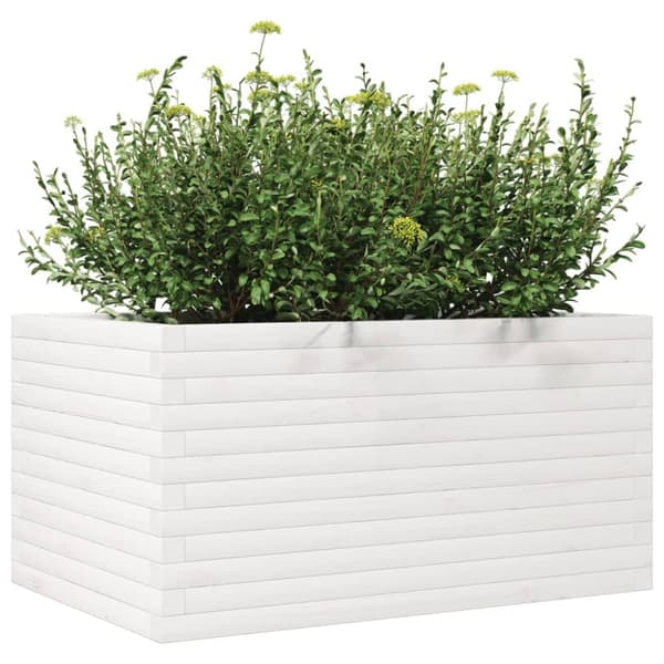 vidaXL Odlingslåda vit 90x60x45,5 cm massiv furu