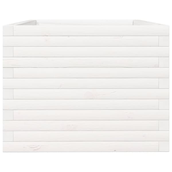 vidaXL Odlingslåda vit 90x60x45,5 cm massiv furu
