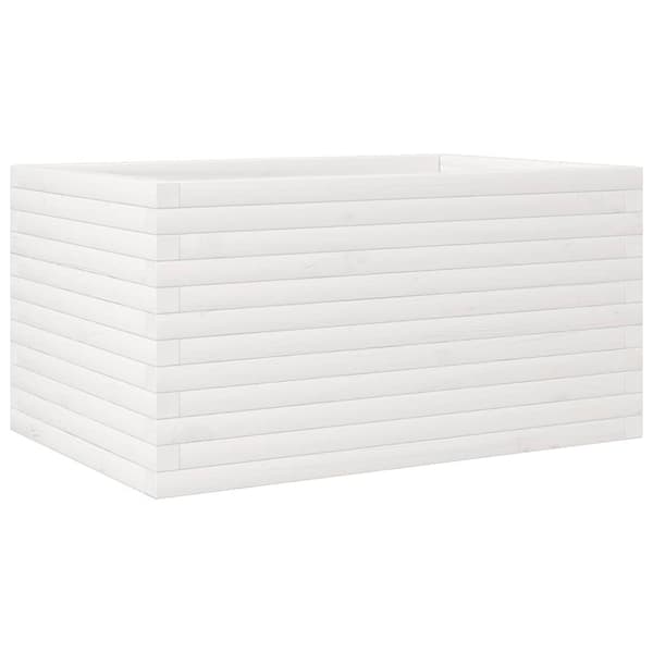 vidaXL Odlingslåda vit 90x60x45,5 cm massiv furu