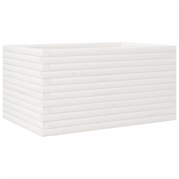 vidaXL Odlingslåda vit 90x60x45,5 cm massiv furu