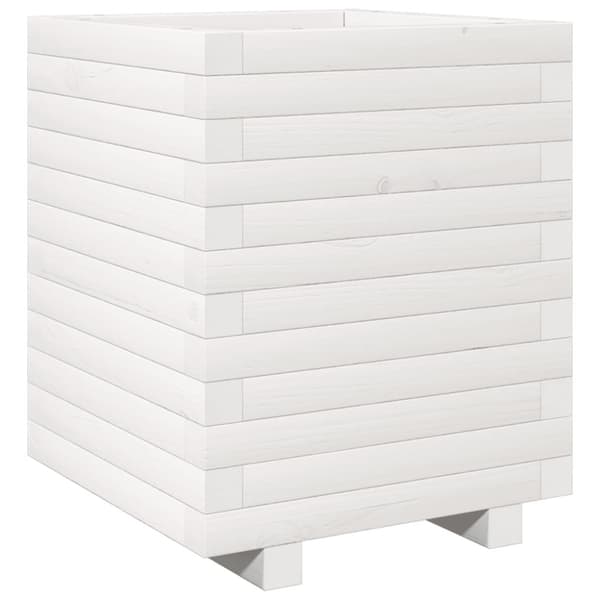 vidaXL Plantekasse hvit 40x40x49,5 cm heltre furu
