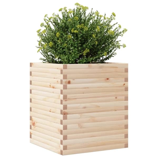 vidaXL Odlingslåda 60x60x68,5 cm massivt furuträ
