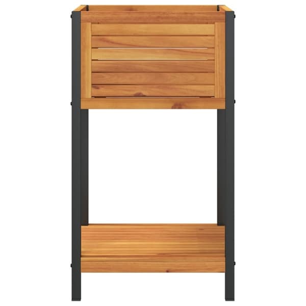 vidaXL Odlingslåda med hylla 45x45x80 cm massiv akacia och stål