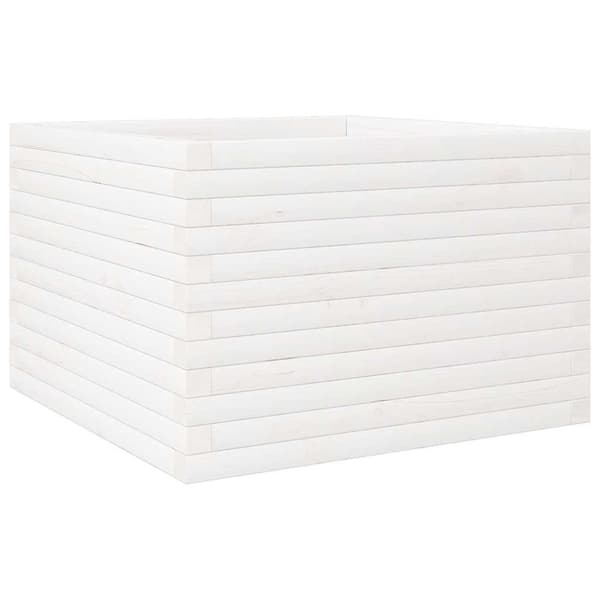 vidaXL Plantekasse hvit 70x70x46 cm heltre furu