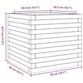 Pikkukuva 9 / 10: vidaXL Kukkalaatikko vahanruskea 50x50x45,5 cm täysi mänty