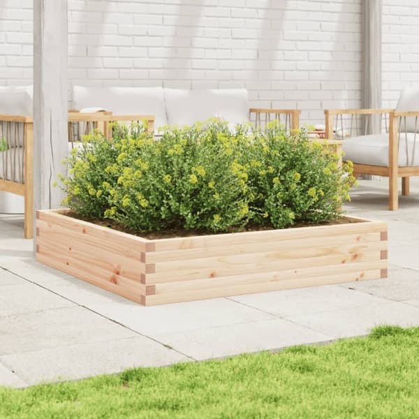 vidaXL plantekasse 110x110x23 cm massivt fyrretræ