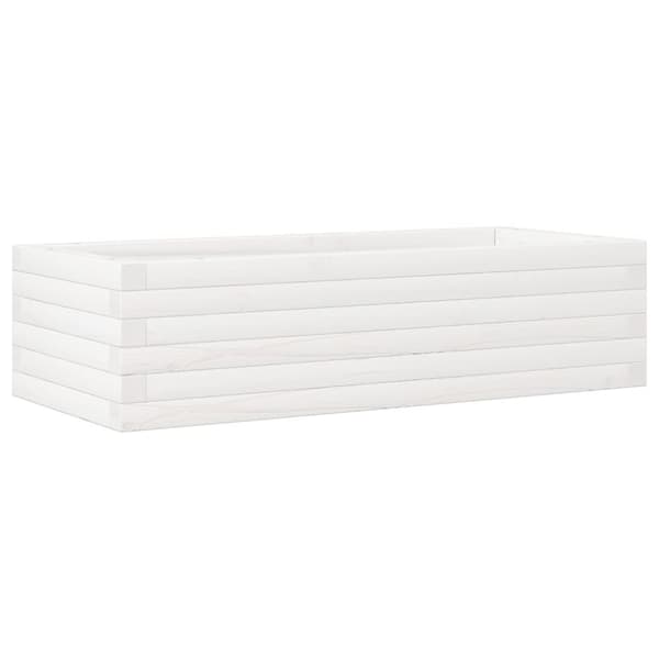 vidaXL Kukkalaatikko valkoinen 90x40x23 cm täysi mänty