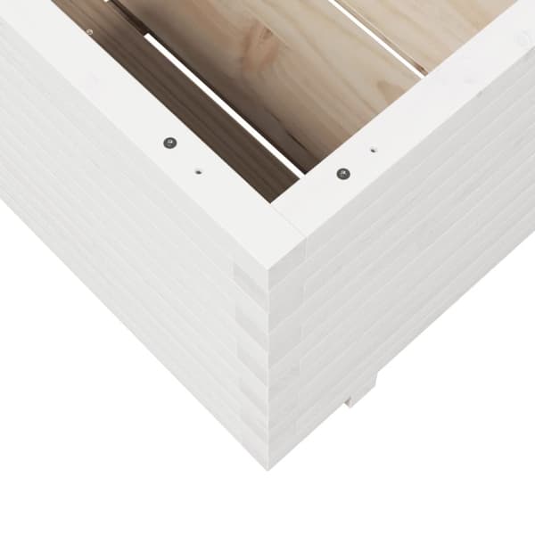 vidaXL Plantekasse hvit 70x70x49,5 cm heltre furu