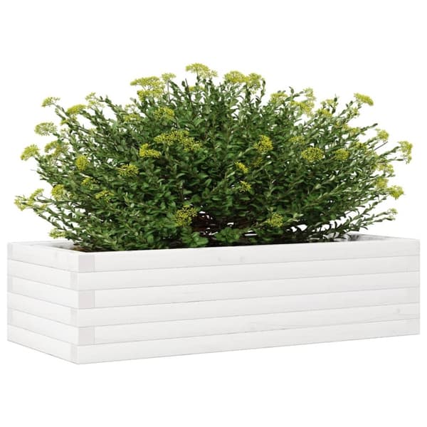 vidaXL Hageplantekasse hvit 90x40x23 cm heltre furu