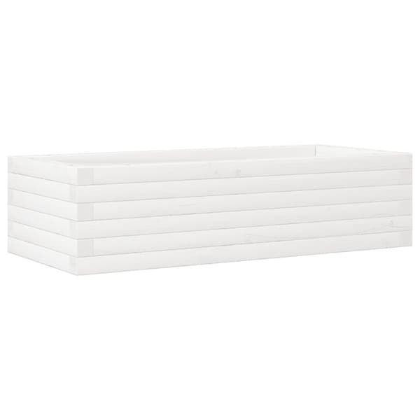 vidaXL Hageplantekasse hvit 90x40x23 cm heltre furu