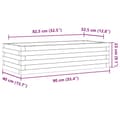 Miniatyrbilde 9 av 10: vidaXL Hageplantekasse hvit 90x40x23 cm heltre furu