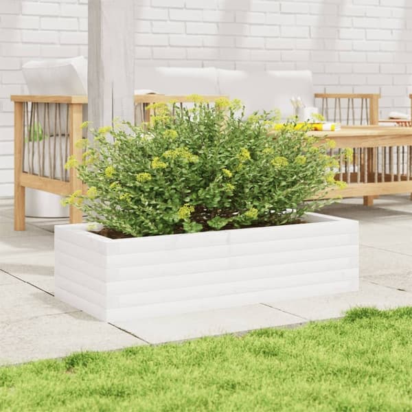 vidaXL Hageplantekasse hvit 90x40x23 cm heltre furu