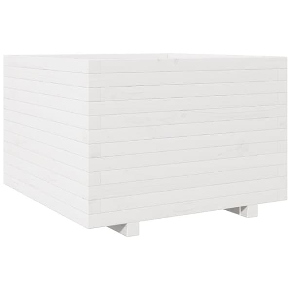 vidaXL Ulkokukkalaatikko valkoinen 70x70x49,5 cm täysi mänty