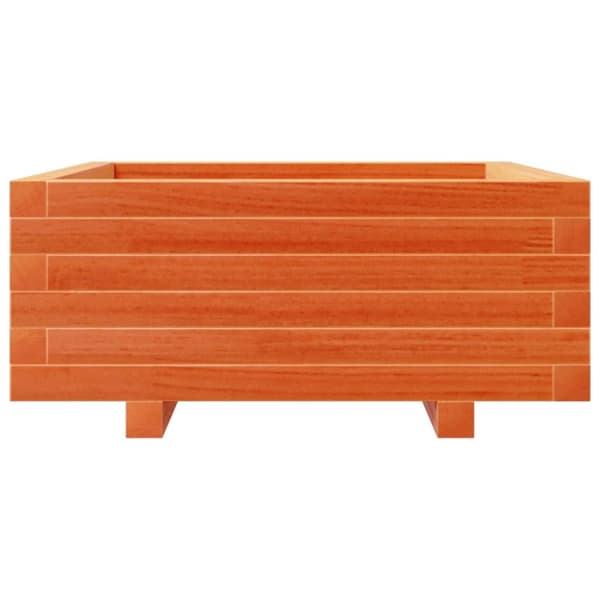 vidaXL plantekasse 60x60x26,5 cm massivt fyrretræ gyldenbrun
