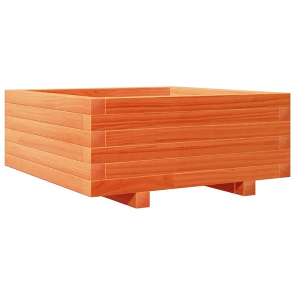 vidaXL plantekasse 60x60x26,5 cm massivt fyrretræ gyldenbrun
