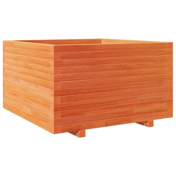 vidaXL plantekasse 80x80x49,5 cm massivt fyrretræ gyldenbrun