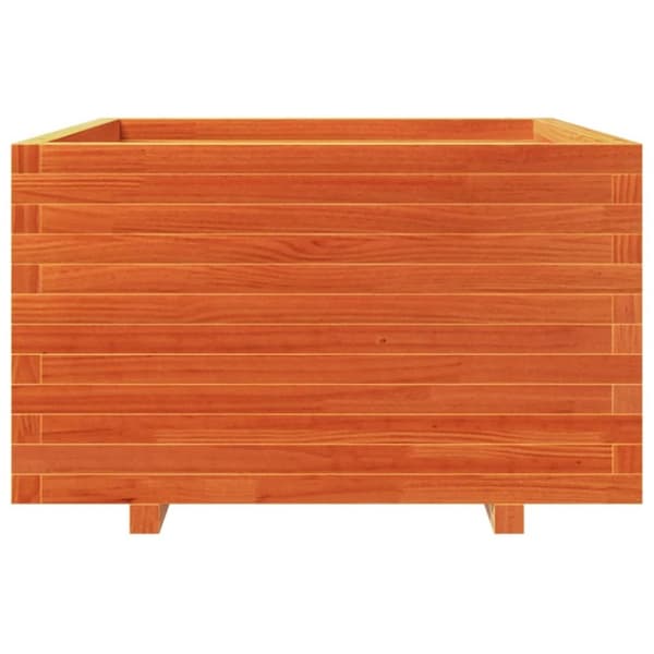 vidaXL plantekasse 80x80x49,5 cm massivt fyrretræ gyldenbrun