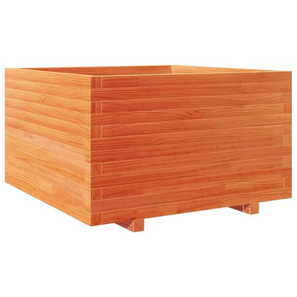 vidaXL plantekasse 80x80x49,5 cm massivt fyrretræ gyldenbrun