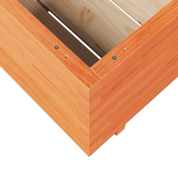 vidaXL plantekasse 80x80x49,5 cm massivt fyrretræ gyldenbrun