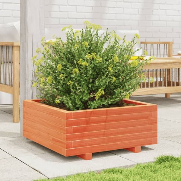 vidaXL Odlingslåda vaxbrun 60x60x26,5 cm massiv furu