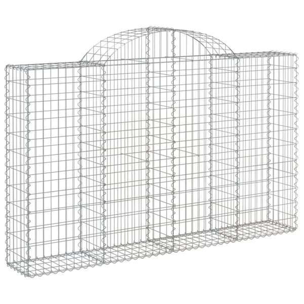 vidaXL buede gabionkurve 30 stk. 200x30x120/140 cm galvaniseret jern