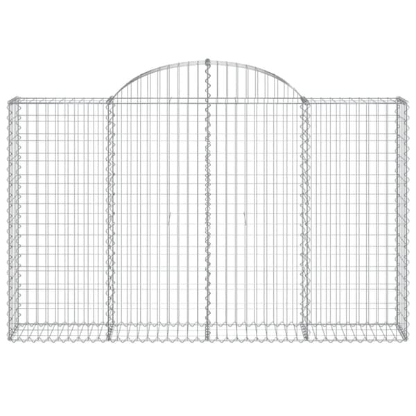 vidaXL buede gabionkurve 30 stk. 200x30x120/140 cm galvaniseret jern