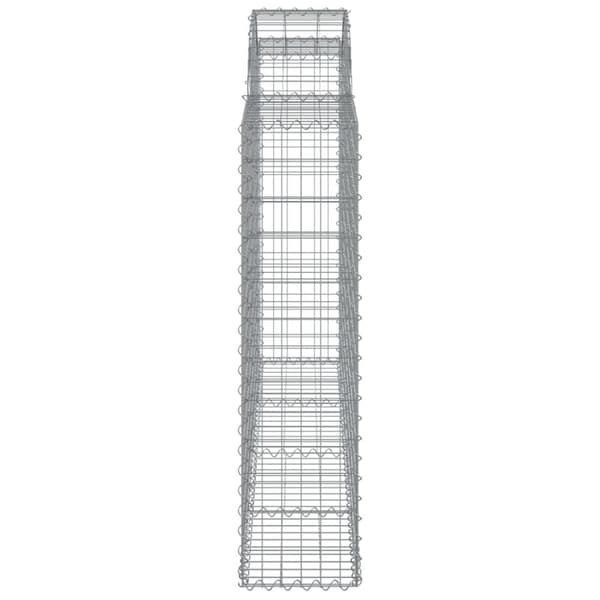 vidaXL buede gabionkurve 30 stk. 200x30x120/140 cm galvaniseret jern