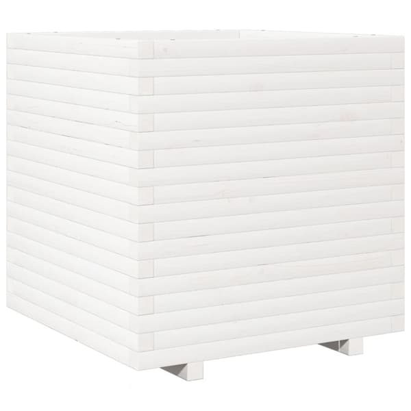 vidaXL plantekasse 70x70x72 cm massivt fyrretræ hvid