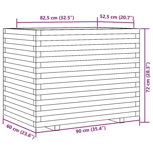 vidaXL Plantekasser 90x60x72 cm impregnert furu