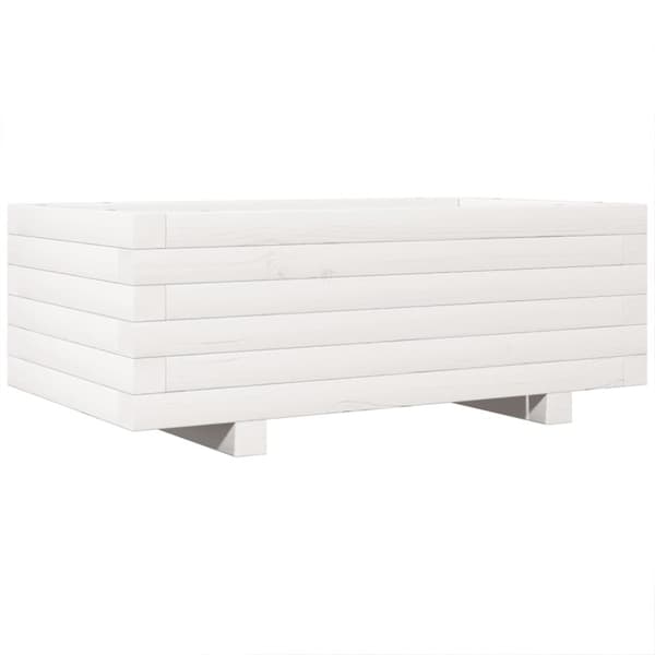 vidaXL Kukkalaatikko valkoinen 70x40x26,5 cm täysi mänty