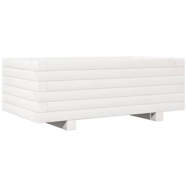vidaXL Kukkalaatikko valkoinen 70x40x26,5 cm täysi mänty