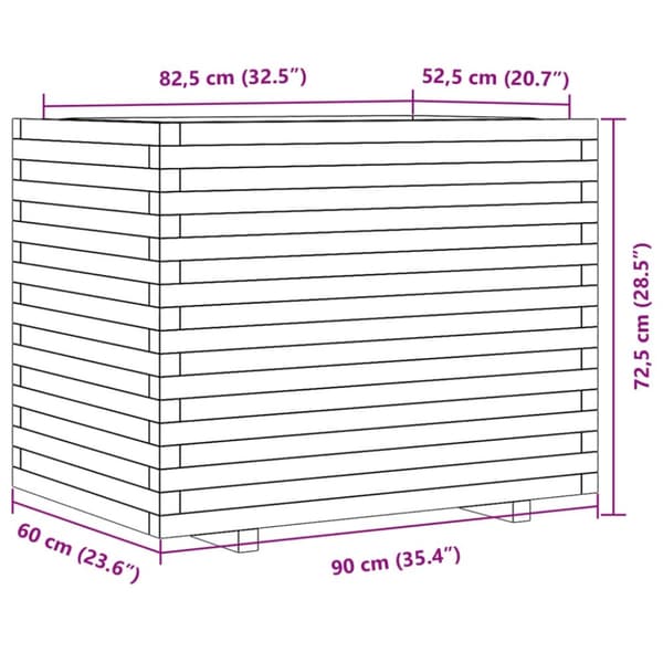 vidaXL Plantekasse 90x60x72,5 cm impregnert furu